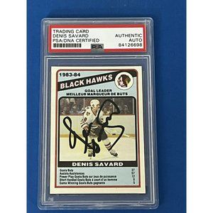 1984-85 O-PEE-CHEE #355 Denis Savard BLACKHAWKS HOF Signed Auto DNA/PSA Pop 1!
